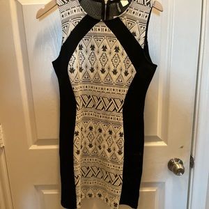 H&M black and white dress